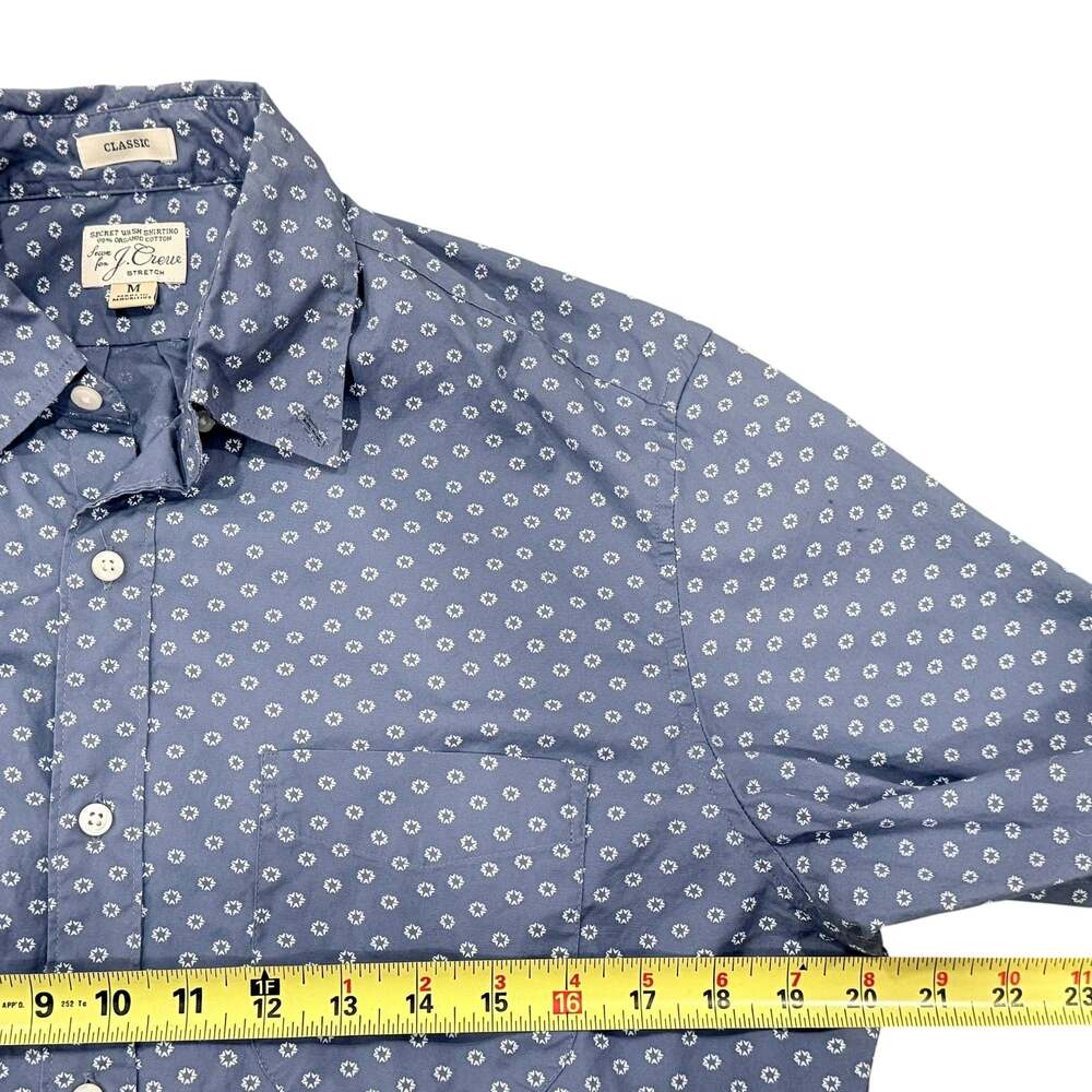 Mens J.Crew Slim Fit Secret Wash Organic Cotton Stretch Shirt in Blue Medium - Picture 4 of 4